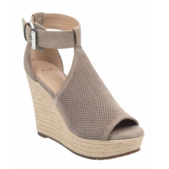 Marc Fisher Alison Leather Espadrille Wedges Sz 10 - Picture 7 of 7